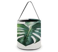 Watercolor Monstera Leaf Printing Candy Basket Halloween Trick Or Treat Bags Gift Bucket For Halloween Party Or Daily Supplies, Style, One Size