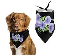 Watercolor Morning Glory Dog Bandanas Triangle Dog Bibs Cute Pet Scarf Kerchief for Small Medium Large Pet