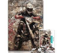 Watercolor Motorcycle Jigsaw Puzzles for Adults 1000 Piece Puzzle,Challenging To Complete But Fun And Humorous Birthday Present,Gifts,Wall Art 38x26cm