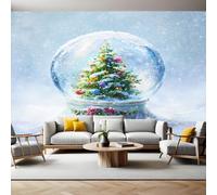 Watercolor Murals Photo Wallpaper Cartoon Christmas Tree Non-Woven Premium Art Print Fleece Wall Mural Poster Picture Design Modern Boy Girl Bedroom Home Decor 350 x 256cm