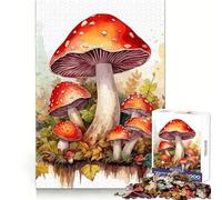 Watercolor Mushroom 1000 Piece Jigsaw Puzzles for Teenagers Jigsaw Mind Training Easy Enjoyment Laser Cut Lovely Gift (50x75cm)