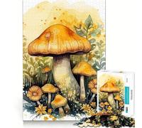 Watercolor Mushroom 1000 Piece Jigsaws Creative Skill Toy Tight Lock No Loose Pieces Bonding Activity for Loved Ones (38x26cm)