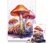 Watercolor Mushroom 1000 Piece Jigsaws for Adults Puzzle Memory Power Serene Activity Seamless Fit Holiday Present (38x26cm)