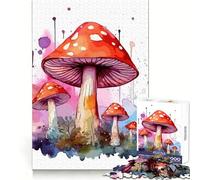 Watercolor Mushroom 1000 Piece Jigsaws for Adults Puzzle Sharp Memory Peaceful Fun Neat Edges Thoughtful Gift (38x52cm)