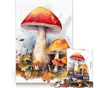 Watercolor Mushroom 1000 Piece Jigsaws for Adults Puzzle Sharp Memory Peaceful Fun Neat Edges Thoughtful Gift (38x52cm)
