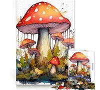 Watercolor Mushroom 1000 Piece Jigsaws for Adults Puzzle Sharp Memory Peaceful Fun Neat Edges Thoughtful Gift (38x26cm)