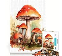 Watercolor Mushroom Jigsaw for Teenagers 1000 Pieces Mind Boost Fun Clean Cut Sturdy Components Heartwarming Gathering Activity (50x75cm)