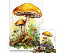 Watercolor Mushroom Jigsaw Puzzle for Teenagers 1000 Pieces Sharp Recall Quiet Recreation Uniform Cut Unique Xmas Gift (50x75cm)