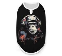Watercolor Music Monkey Dog Shirt Pet Clothes Summer T-Shirts Sleeveless Tank Top for Small Puppy Cat