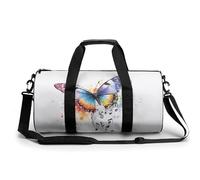 Watercolor Music Notes Butterfly Gym Bag Travel Duffel for Men Women