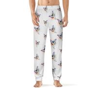 Watercolor Music Notes Butterfly Men's Pajama Pants Lightweight Pjs Bottoms Lounge Pants Sleepwear Soft
