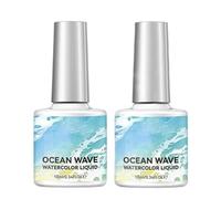Watercolor Nail - Fingernail Paint,Sheer Color Wash Gel with Layerable Effect, Formula with Smooth Flow Texture for Creative Manicure Design,Quick Dry Liquid Paint,Nails Beauty Category (2 pcs)