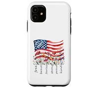 Watercolor National Flag Wildflowers Free Brave Case for iPhone 11