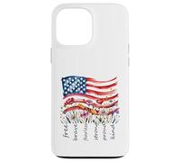 Watercolor National Flag Wildflowers Free Brave Case for iPhone 13 Pro Max