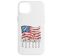 Watercolor National Flag Wildflowers Free Brave Case for iPhone 14 Plus
