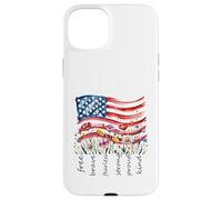 Watercolor National Flag Wildflowers Free Brave Case for iPhone 15 Plus