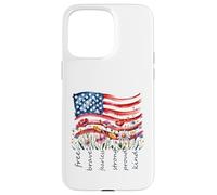 Watercolor National Flag Wildflowers Free Brave Case for iPhone 15 Pro Max