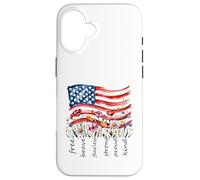 Watercolor National Flag Wildflowers Free Brave Case for iPhone 16