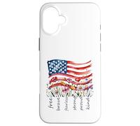 Watercolor National Flag Wildflowers Free Brave Case for iPhone 16 Plus