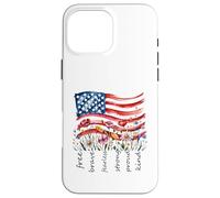 Watercolor National Flag Wildflowers Free Brave Case for iPhone 16 Pro Max