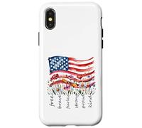 Watercolor National Flag Wildflowers Free Brave Case for iPhone X/XS