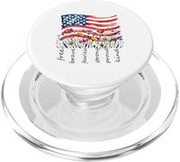 Watercolor National Flag Wildflowers Free Brave PopSockets PopGrip for MagSafe