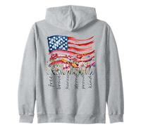 Watercolor National Flag Wildflowers Free Brave Zip Hoodie