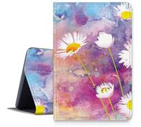 Watercolor Natural Daisies Case for iPad Pro 11 inch (2024 Model, 5th Gen), Shockproof PU Leather Folding Adjustable Stand Case with Auto Sleep/Wake for 11" iPad Pro 5th Gen 2024