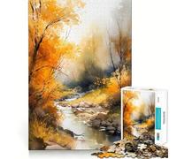 Watercolor Nature Art Adults 1000 Pieces Puzzle Mental Fun Game Advanced Laser Cutting Tech Amusing Challenge for Waiting Time (50x75cm)