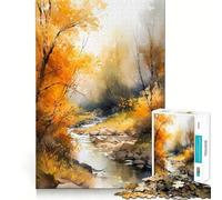 Watercolor Nature Art Jigsaw Puzzle 1000 Pieces Cognitive Fun Play High Precision Die Cut Unique Gift for Stress Relief (38x52cm)