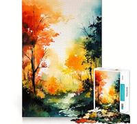 Watercolor Nature Art Puzzle for Adults 1000 Pieces Memory Play Game Firm Fit Secure Assembly Meaningful Connection Building Game (38x52cm)