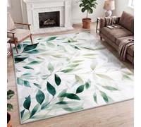 Watercolor Nordic Minimalist Tropical Gradient Leaf Multicolour Soft Floor Mat, Easy-Clean, Stain-Resistant 80x150cm (2.6x5ft), Non-Slip 0.27" Thick Washable Rug, Hall, Kitchen, Utility, Entry