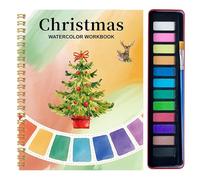 Watercolor Notebook | Adult Paint Set With 12 Colors Work Book - Drawing Kit Supplies Beginners Learning Home Travel School Course Art