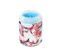 Watercolor Ocean Animal Shark Pearl Red and White Portable Paw Cleaner with Silicone Brush Soft Feet Grooming Supplies Suitable for Small, Medium, Large Breed Dogs
