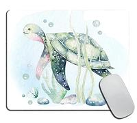 Watercolor Ocean Turtle Mouse Pad, Gaming Mouse Mat with Design, Non-Slip Rubber Base Mousepad, Office Mouse Pads, 9.4"x7.9"