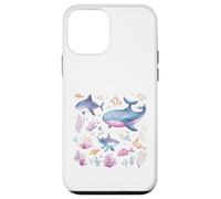 Watercolor Ocean Whale Shark Fish Coral Scene Case for iPhone 12 mini