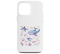 Watercolor Ocean Whale Shark Fish Coral Scene Case for iPhone 13 Pro Max