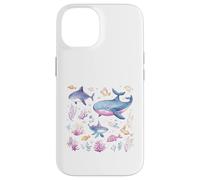 Watercolor Ocean Whale Shark Fish Coral Scene Case for iPhone 14