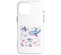Watercolor Ocean Whale Shark Fish Coral Scene Case for iPhone 16 Pro Max