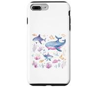 Watercolor Ocean Whale Shark Fish Coral Scene Case for iPhone 7 Plus/8 Plus