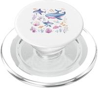 Watercolor Ocean Whale Shark Fish Coral Scene PopSockets PopGrip for MagSafe