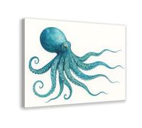 Watercolor Octopus Poster Canvas Poster Wall Art Decor Print Picture Paintings for Living Room Bedroom Decoration 20x30inch(50x75cm)