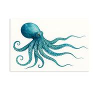 Watercolor Octopus Poster Canvas Poster Wall Art Decor Print Picture Paintings for Living Room Bedroom Decoration 16x24inch(40x60cm)