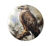 Watercolor Of Hawk Button Pins 20 Pcs, 2.4 Inch Round Button Badges Metal Personalized Picture Photo Pin Buttons Kit For Craft Supplies Christmas Diy Party Projects