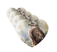 Watercolor Of Hawk Car Air Fresheners 4 Pcs Funny Hanging Car Air Fresheners Cute Long Lasting Scented Mirror Hanging Decoration Ornaments Gift For Men Women Heart Shape