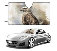 Watercolor of Hawk Sitting Car Windshield Sun Shade Keep Car Interior Cool 51"x28" Folding Front Window Sun Shade, Heat Shield for SUV, Truck, Blocks UV