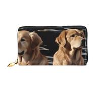 Watercolor of Hawk Sitting in The Tree Women's Wallet Large Capacity Credit Card Holder Zip Phone Clutch Ladies Travel Purse, Golden Retrievers, One Size, Classic