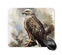 Watercolor of Hawk Sitting Square Mouse Pad Portable Computer Mousepad with Non-Slip Rubber Base 25 * 30cm Ultra-Thin Gaming Mouse Mat for Computer Laptop Office Desk Accessories