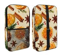 Watercolor Orange Citrus Slices Creamy Background Pickleball Paddle Cover with Mesh Pocket for Accessories, Fits 2 Paddles and 4balls