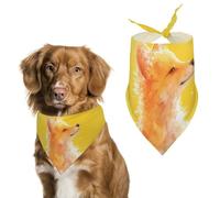 Watercolor Orange Foxes Bandanas for Dogs Triangle Pet Bibs